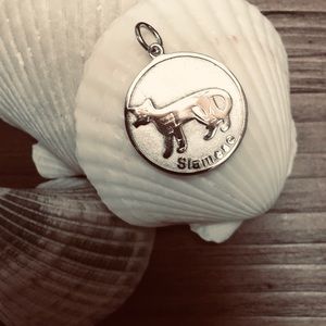 Siamese Cat Charm Sterling Silver